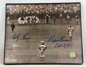 Bobby Thompson and Ralph Branca Autographed w Steiner and MLB Authentication Baseball Photo