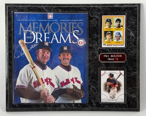 Paul Molitor Autographed Magazine Cover With 1978 Rookie Card In Custom Minnesota Twins Baseball Plaque
