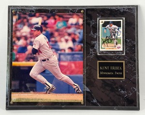 Kent Hrbek Autographed Baseball Card In Custom Minnesota Twins Plaque