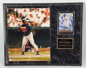 Kirby Puckett Photo and Baseball Card in Custom Minnesota Twins Plaque