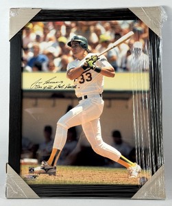 Jose Canseco Autographed and Inscribed One of the Bash Brothers Framed Baseball Photo