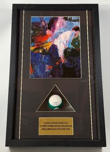 Willie Joseph Mosconi Autographed Billiards Pool Ball in Custom Framed Shadow Box
