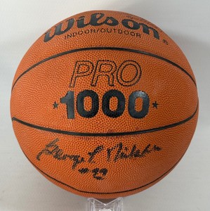 George Mikan, Felton Spencer, Richard Coffey, and Jim Bauer Autographed Wilson Basketball