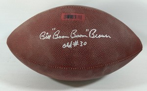 Bill Boom Boom Brown Autographed Wilson NFL Football Minnesota Vikings