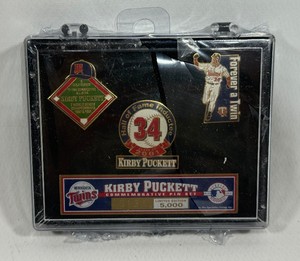 Kirby Puckett Limited Edition 5,000 Commemorative Hall of Fame Minnesota Twins Baseball Pin Set