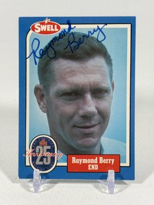 Raymond Barry autographed Pro Football Hall of Fame number 12 Swell football card