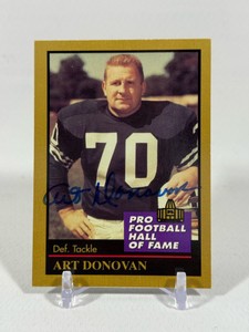 Art Donovan Autographed 1991 Pro Football Hall of Fame Number  35 Card