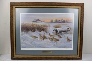 Terrill Knaack Winter Wind Hungarian Partridge Framed Print 1993