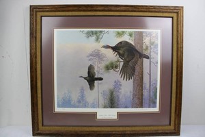 Owen J. Gromme Southern Pines Wild Turkeys Signed Print 165850 34.5 X 30