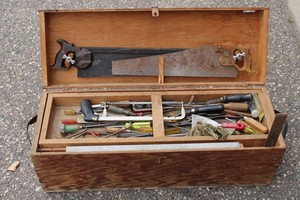 Wooden Tool Chests With Assorted Hand Tools (Lot of 3)