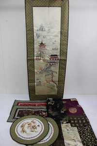 Asian Embroidered Textile Wall Hangings & Runners Mixed Lot