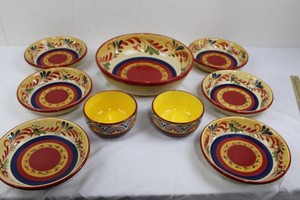 Hand-Painted Ceramic Bowl Set