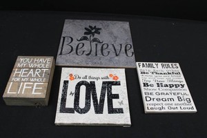 Faith Quote Wall Plaques Set of 4