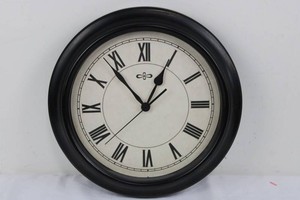 Black Roman Numeral Wall Clock 15 in
