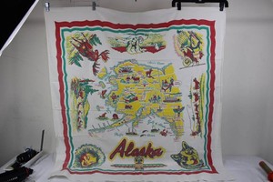 Vintage Alaska Map Scarf 49 X 45 in
