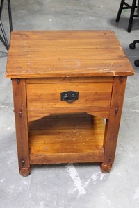 Vintage Wooden Side Table With Drawer & Shelf 22 X 19 X 27 in