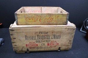 Vintage Wooden Advertising Crates (Lot of 2)
