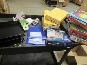 Colored paper, eraser caps, labels, thank you stickers and more