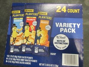 24 Count variety pack of Planters nuts single serve
