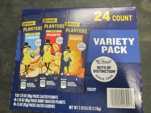 24 Count variety pack of Planters nuts single serve