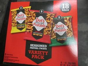 18 Pack variety of Dots pretzels