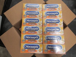 36 boxes of 18 honey lemon chloraseptic sore throat lozenges dated 5-22