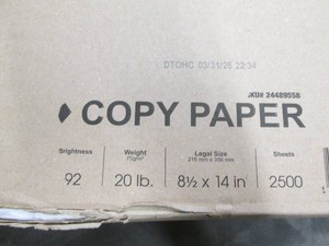 2500 Sheets 8.5 x 14 copy paper