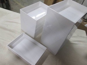 14 Stackable plastic organizer boxe...