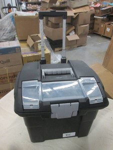 Rolling plastic tote with handle...