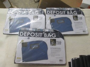 3 Locking night bank deposit bags...