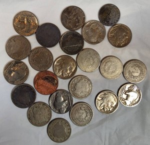 Mixed U.S. Coin Lot  Silver War Nickels, Liberty V Nickels, Buffalo Nickels & Miscellaneous Coins