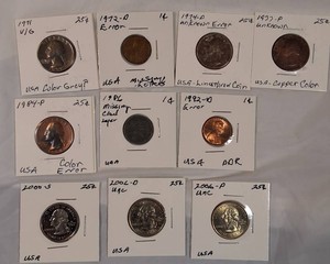U.S. Coin Error & Variety Lot  Quarters, Lincoln Cents & Modern Collector Coins