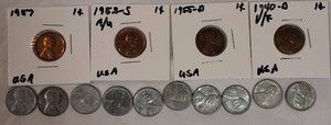 Lincoln Wheat & Steel Cent Collection  14 Coins Including 1940-D, 1953-S & Steel Cents