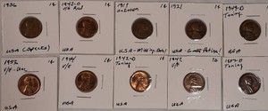 Lincoln Wheat Cent Collection  10 Coins Featuring 1921, 1936, 1942-D Red, 1944 & Toned Examples