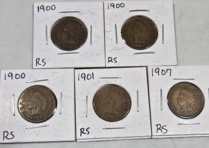Indian Head Cent Collection (19001907)  5 Coins