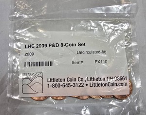 2009 Lincoln Bicentennial Penny Set (P & D)  8 Coin Complete Set  Littleton Uncirculated