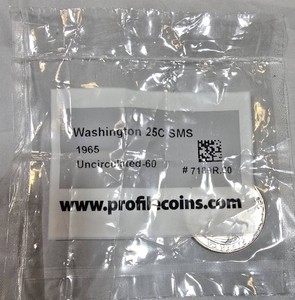 1965 Washington Quarter SMS (Special Mint Set)  Brilliant Uncirculated  Profile Coins Sealed
