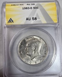 1983-D Kennedy Half Dollar ANACS AU58 Certified 50� Coin
