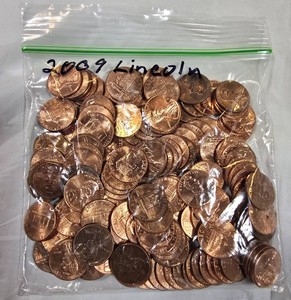 Bag of Brilliant Uncirculated 2009 Lincoln Shield Cents  Gem BU Penny Coin Lot