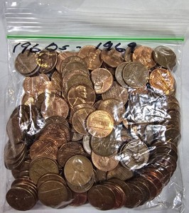1960s Lincoln Memorial Cents  Mixed Dates Penny Coin Lot