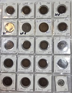Great Britain & Commonwealth Coin Collection Lot  Half Pennies, Pennies & Mixed World Coins (19071994)