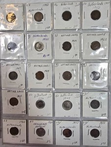 Netherlands & Netherlands Antilles World Coin Collection Lot  19481980 Cents & 10 Cent Coins