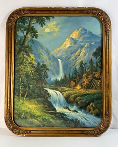 Framed Lithograph Print Song of the Mountain by W.M. Thompson
