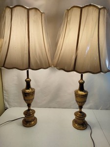 Vintage Stiffel Urn Style Brass Table Lamps
