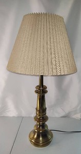 Vintage Stiffel Column Style Brass Table Lamp wShade
