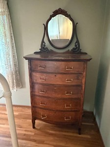 Vintage Highboy Dresser with Mirror