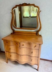 Vintage Dresser with Beveled Glass Mirror