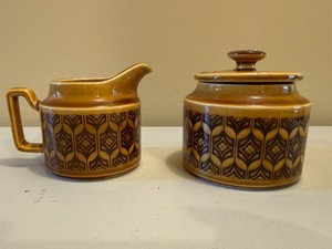 Vintage Hornsea Pottery Creamer and Sugar Bowl Heirloom Pattern