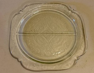 Indiana Glass Recollections of Madrid Divided Platter