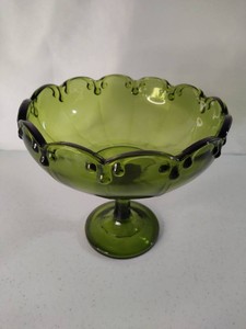 Indiana Glass Avocado Green Compote